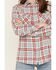 Image #3 - Wrangler Retro Women's Long Sleeve Snap Western Flannel Shirt, Steel Blue, hi-res