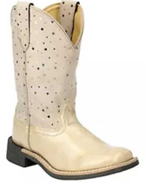 Smoky Mountain Girls' Starlight Western Boots - Broad Square Toe , Gold, hi-res