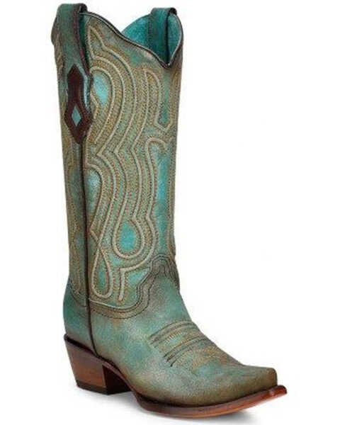 Corral Women's Embroidered Western Boots - Snip Toe, Turquoise, hi-res