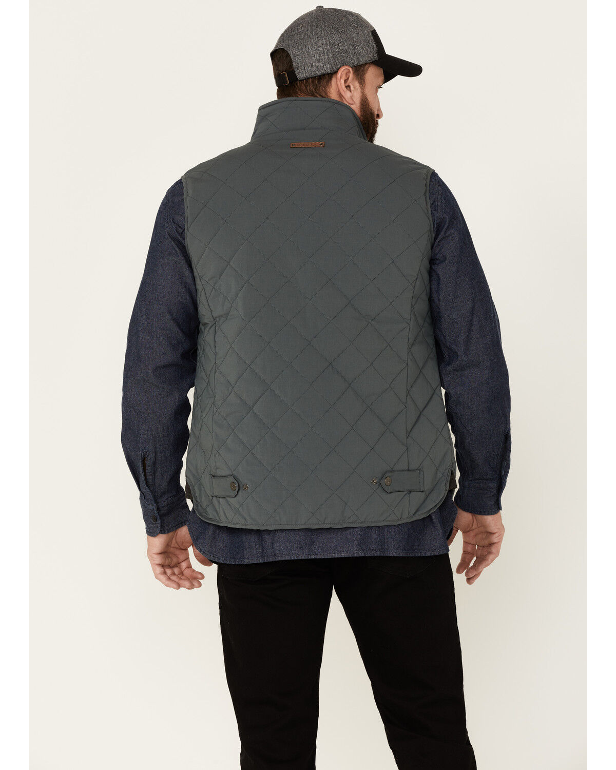 Image #4 - Dakota Grizzly Men's Slate Nolan Zip-Front Quilted Vest, Grey, hi-res