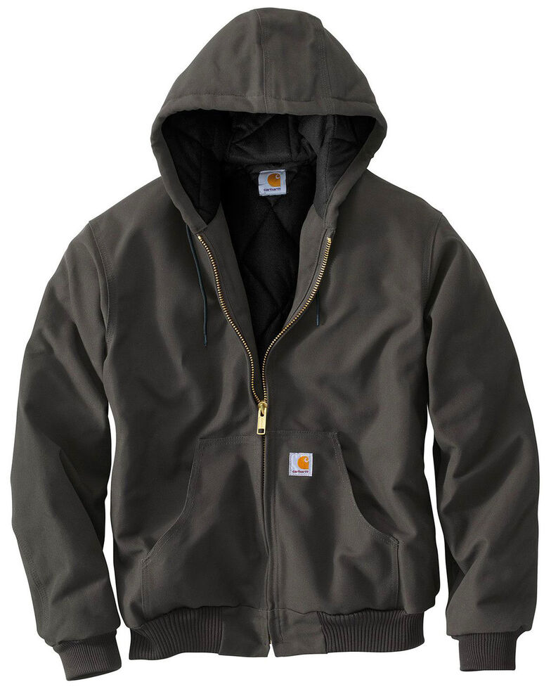 Carhartt Men's Duck Lined Hooded Jacket - Tall, Dark Grey, hi-res