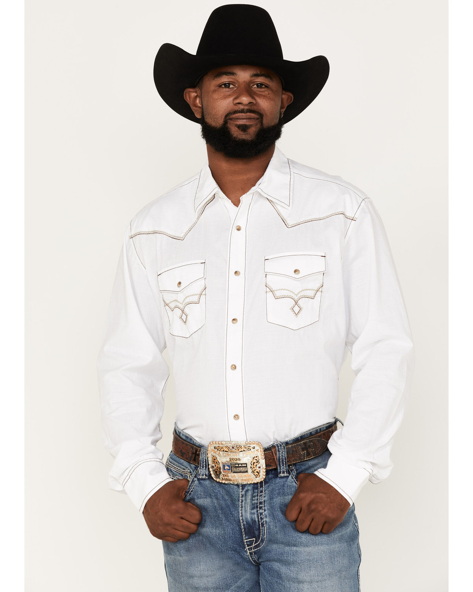 Rock 47 By Wrangler Men s Embroidered Long Sleeve Snap Western