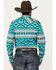 Image #4 - Rock & Roll Denim Men's Southwestern Print Long Sleeve Snap Stretch Western Shirt, Turquoise, hi-res
