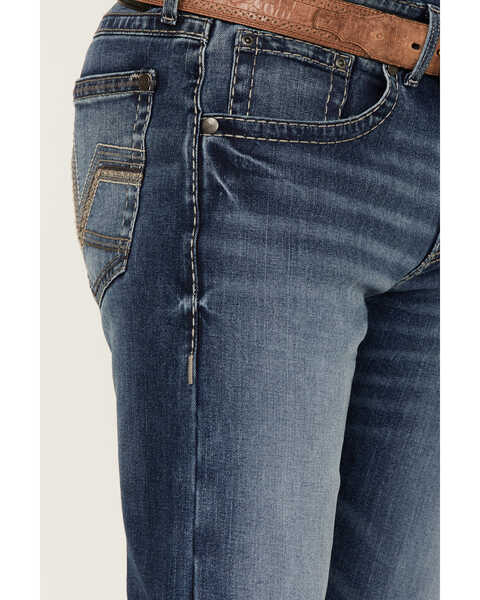 Image #2 - Rock 47 By Wrangler Men's Edmond Medium Wash Stretch Slim Bootcut Jeans , Medium Wash, hi-res