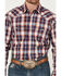 Image #2 - Roper Men's Amarillo Plaid Print Long Sleeve Pearl Snap Western Shirt, Blue, hi-res