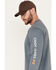 Image #2 - Cody James Men's FR Long Sleeve Logo Work Shirt, Steel Blue, hi-res