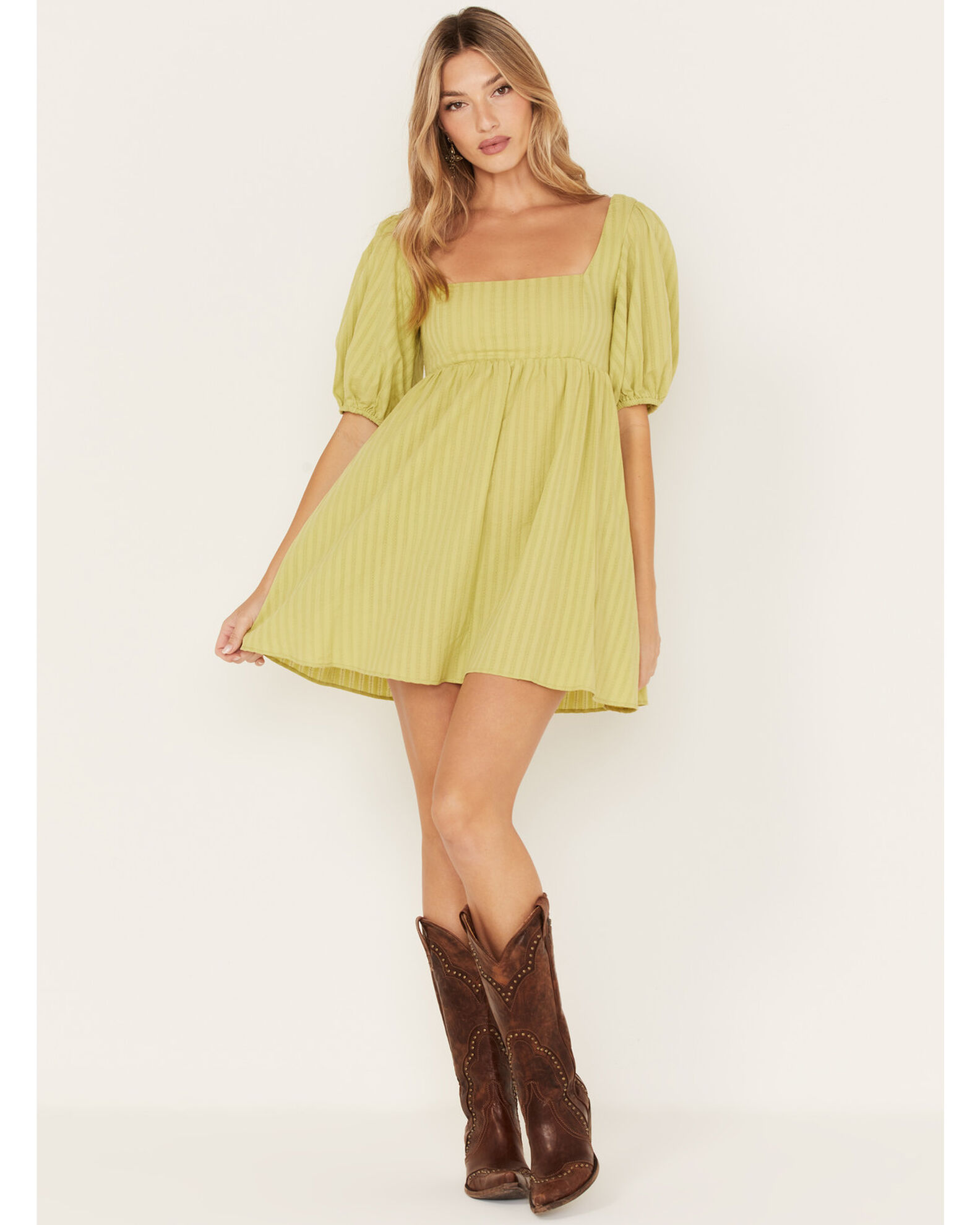 Image #1 - Show Me Your Mumu Women's Smitten Babydoll Dress, Green, hi-res