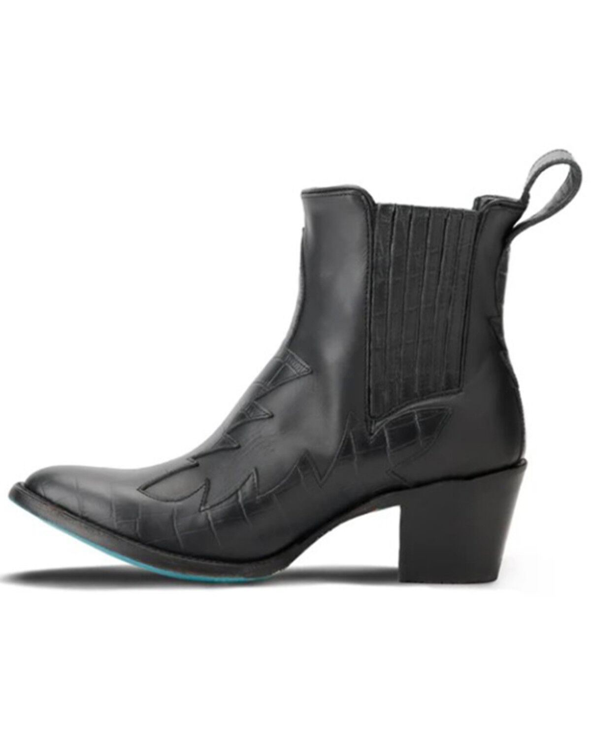 Image #3 - Lane Women's Western Chelsea Booties - Round Toe, Jet Black, hi-res