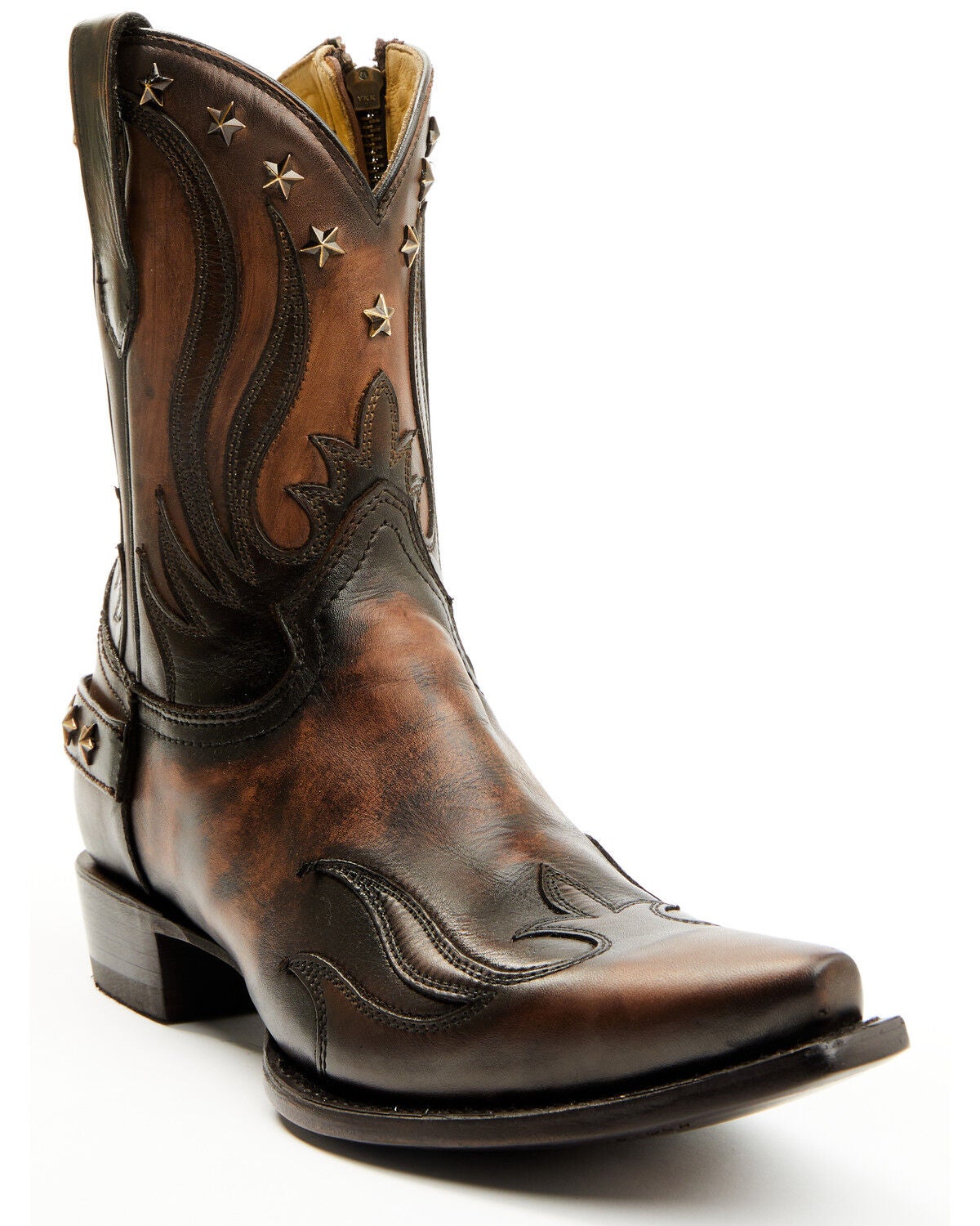 Corral Men's Overlay Short Western Boots - Snip Toe, Honey, hi-res