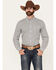 Image #1 - Cinch Men's Geo Print Long Sleeve Button-Down Western Shirt, White, hi-res