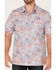 Image #3 - Scully Men's Birds Of Paradise Floral Print Short Sleeve Button Down Western Shirt, Red, hi-res
