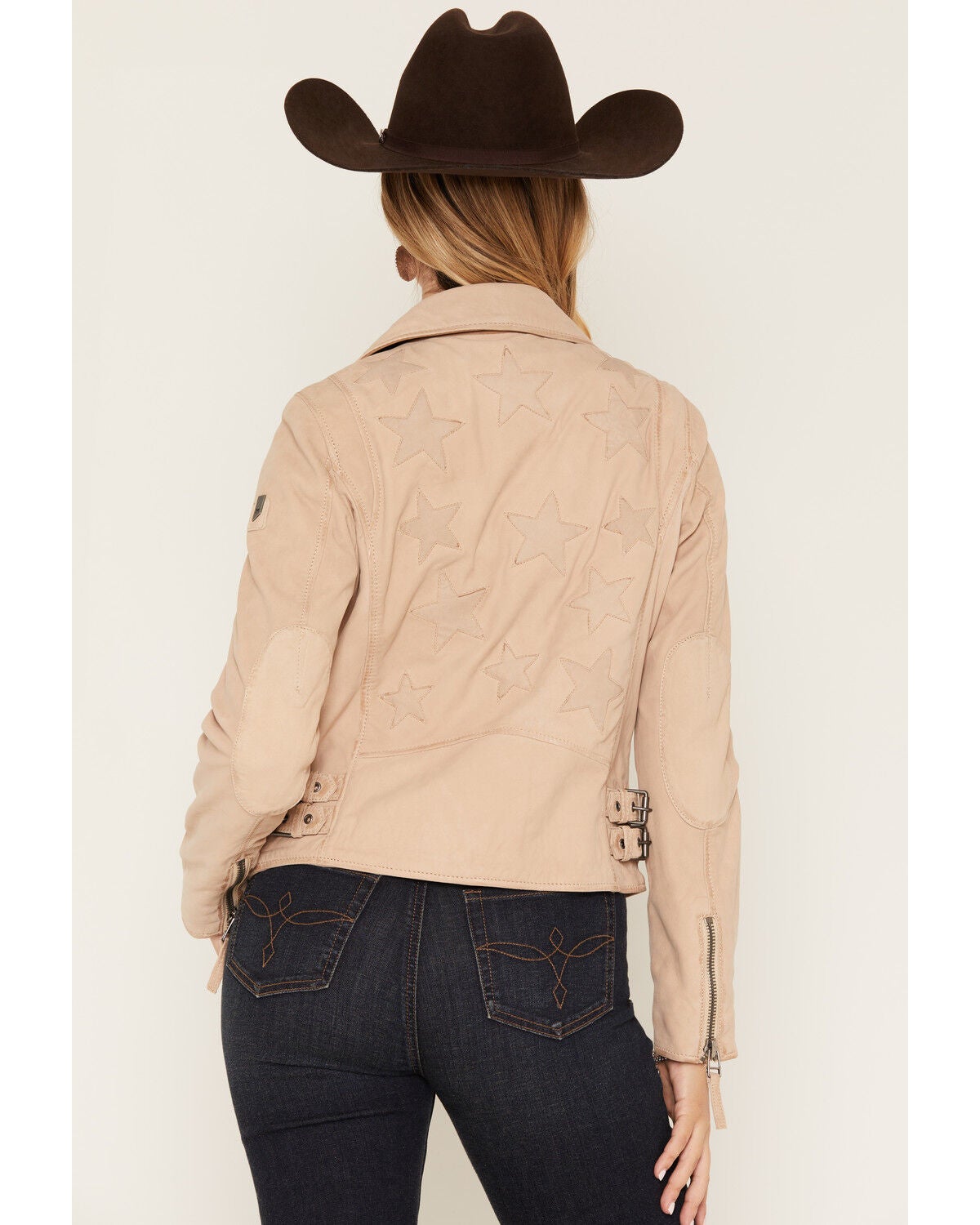 Image #4 - Mauritius Leather Women's Misty Star Leather Jacket, Cream, hi-res