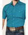Image #3 - Ely Walker Men's Geo Print Short Sleeve Pearl Snap Western Shirt, Teal, hi-res