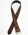 Image #2 - Brothers and Sons Men's Brass Buckle & Roughout Leather Belt, Brown, hi-res