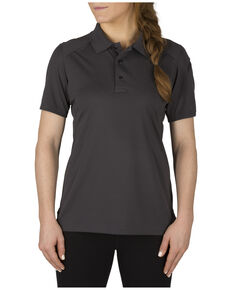 5.11 Tactical Womens Helios Short Sleeve Polo, Charcoal Grey, hi-res