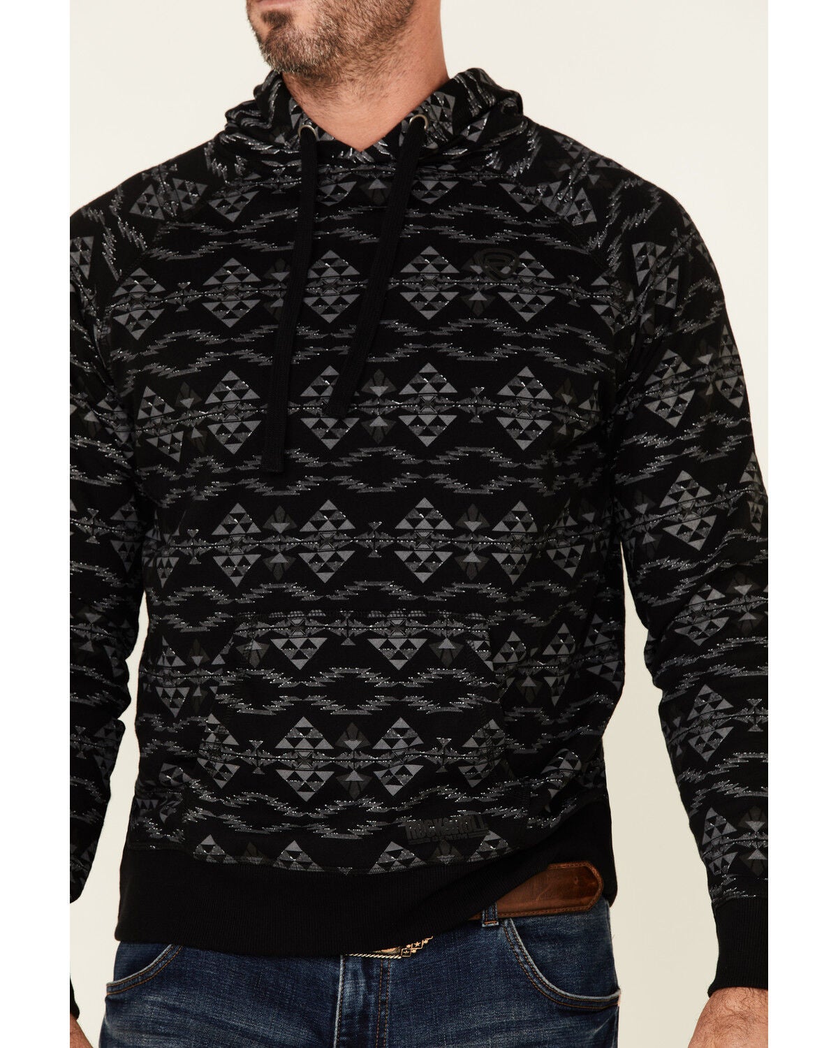 Image #3 - Rock & Roll Denim Men's Black Southwestern Print Pullover Hooded Sweatshirt , , hi-res