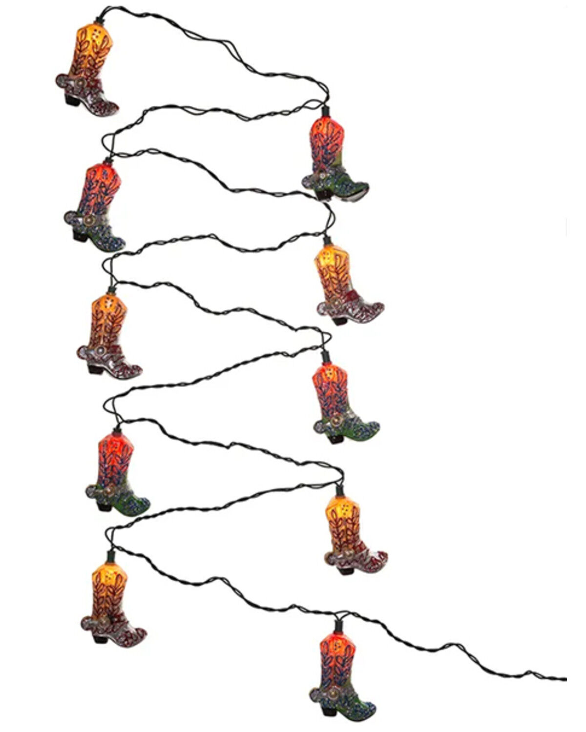 Image #4 - Kurt Adler Cowboy Boot String Light Set; received 6.13km, Multi, hi-res