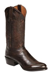 Lucchese Handmade Lonestar Calf Cowboy Boots - Medium Toe, Walnut, hi-res