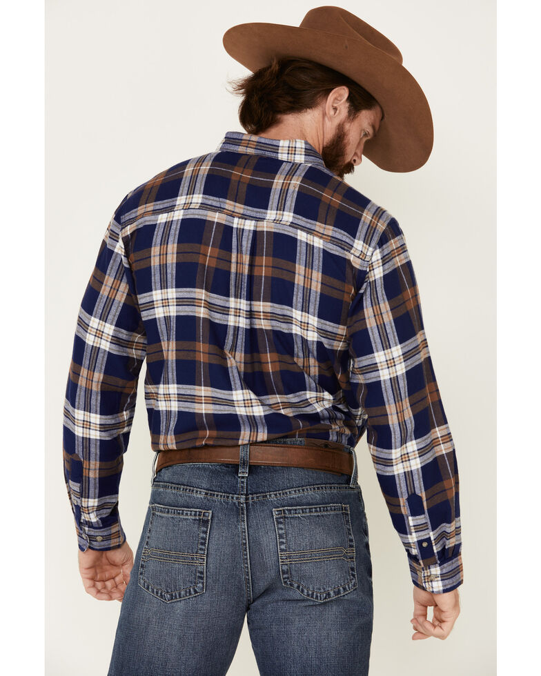 Wrangler Rugged Wear Men's Ridge Flannel Long Sleeve Western Shirt
