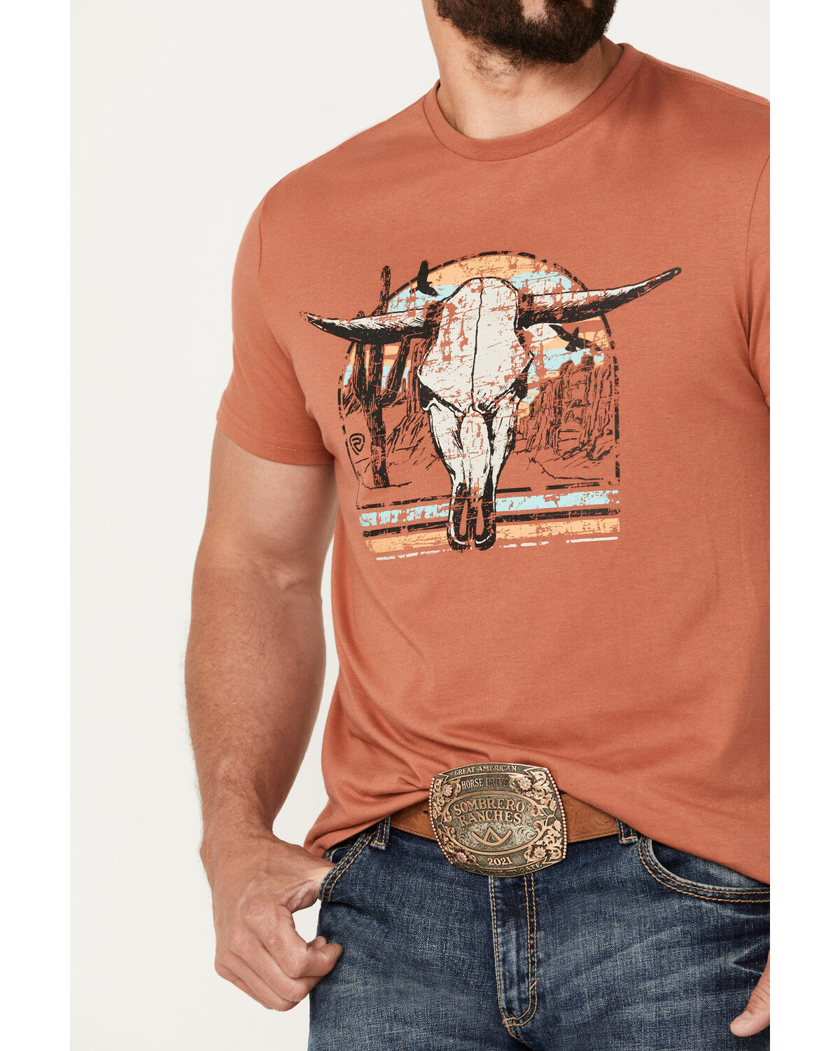 Image #3 - Rock & Roll Denim Men's Scenic Skull Short Sleeve Graphic T-Shirt, , hi-res