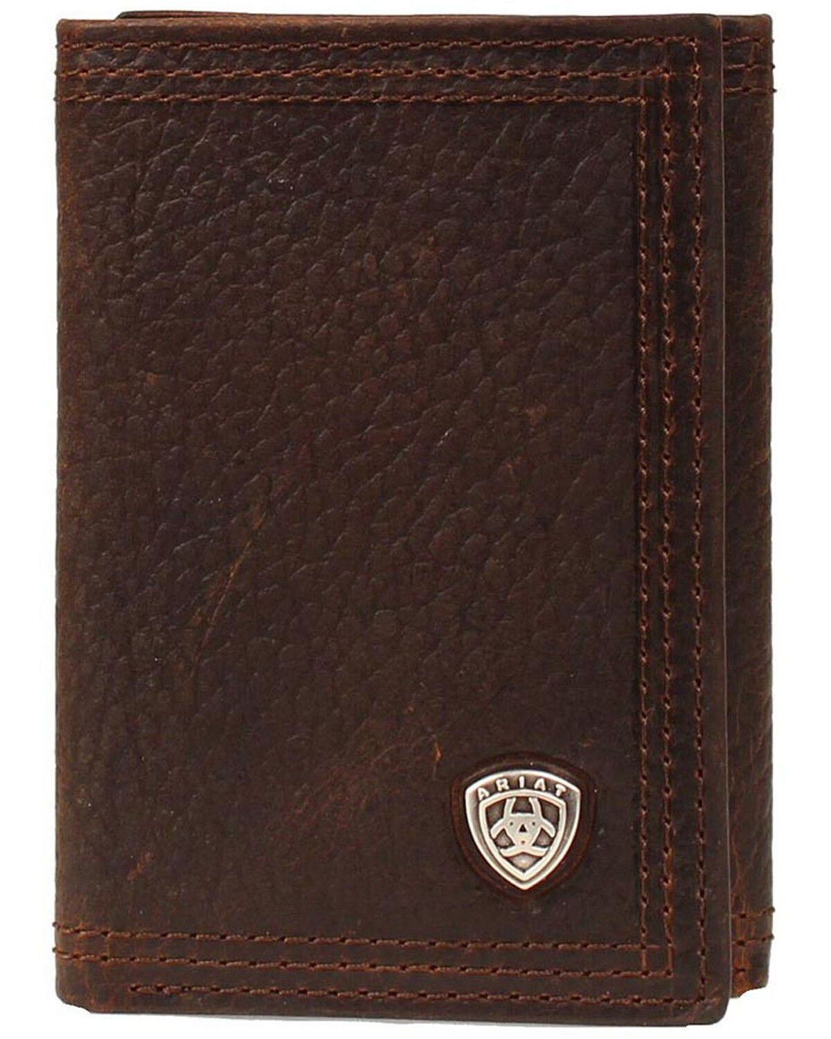 Image #1 - Ariat Men's Logo Concho Tri-fold Wallet, Brown, hi-res
