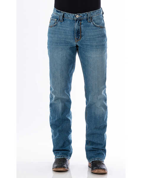 Image #3 - Cinch Men's Carter 2.0 Light Stonewash Relaxed Fit Bootcut Jeans , Indigo, hi-res