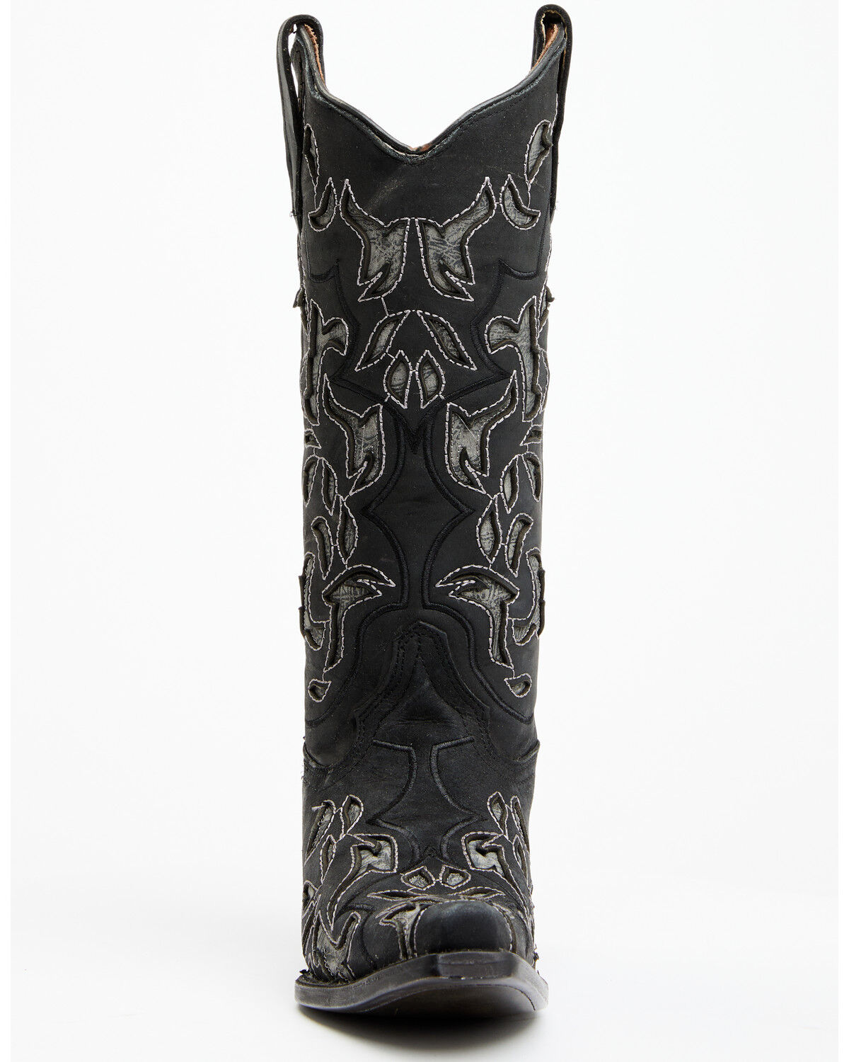 Image #4 - Circle G Women's Inlay Western Boots - Snip Toe, Black/grey, hi-res