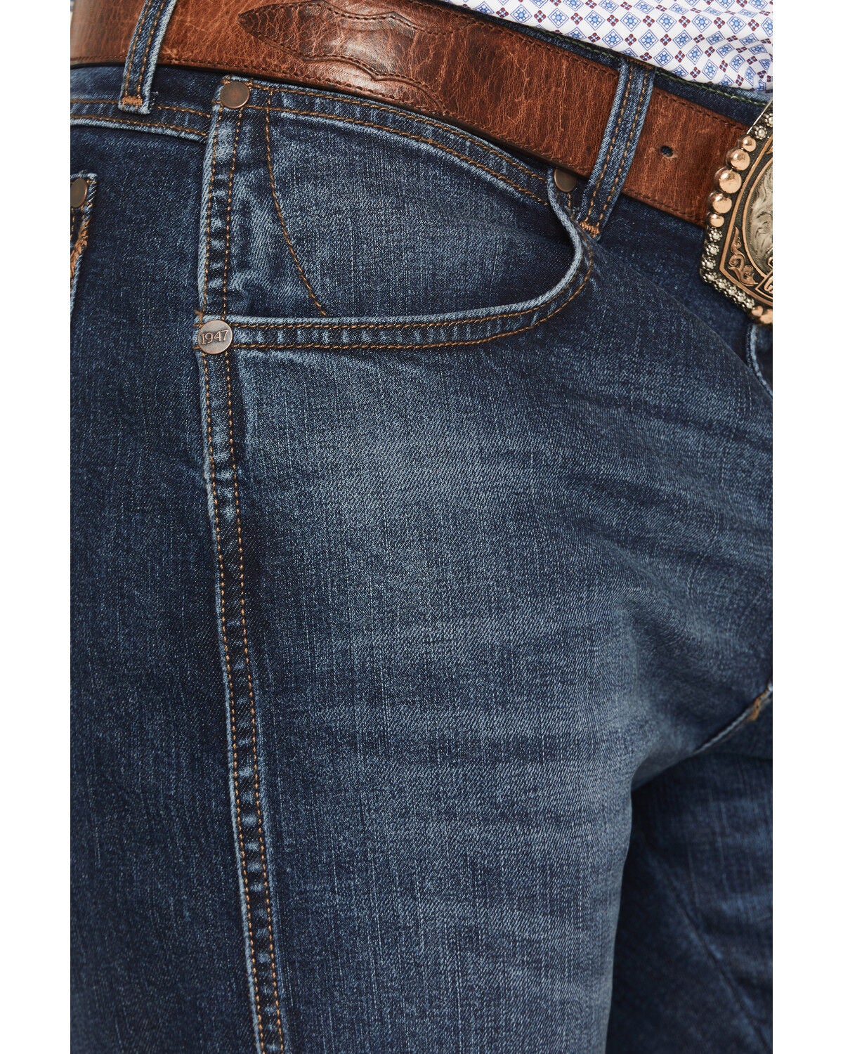 Image #2 - Wrangler Retro Men's 88MWZ Stanton Medium Wash Slim Straight Stretch Denim Jeans, Medium Wash, hi-res