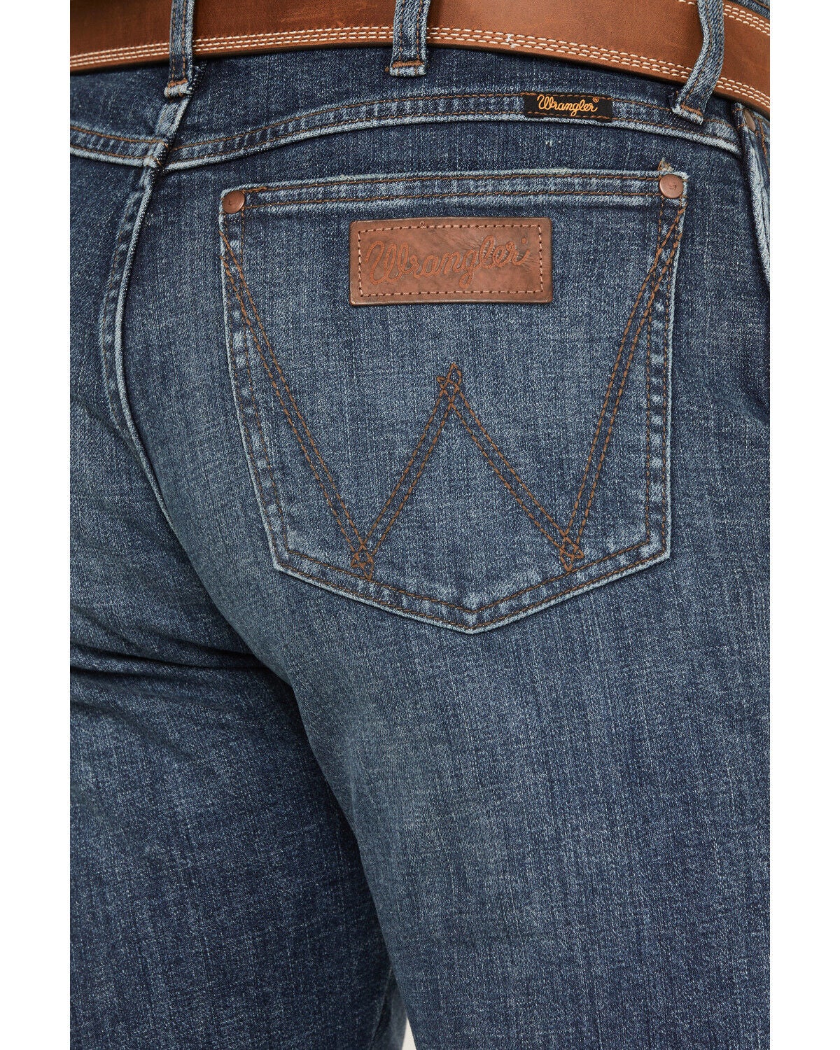 Image #4 - Wrangler Retro Men's 88MWP Enerjean Dark Wash Slim Straight Stretch Premium Green Jeans, , hi-res