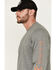 Image #2 - Hawx Men's Logo Long Sleeve Knit Work T-Shirt - Tall, Heather Grey, hi-res