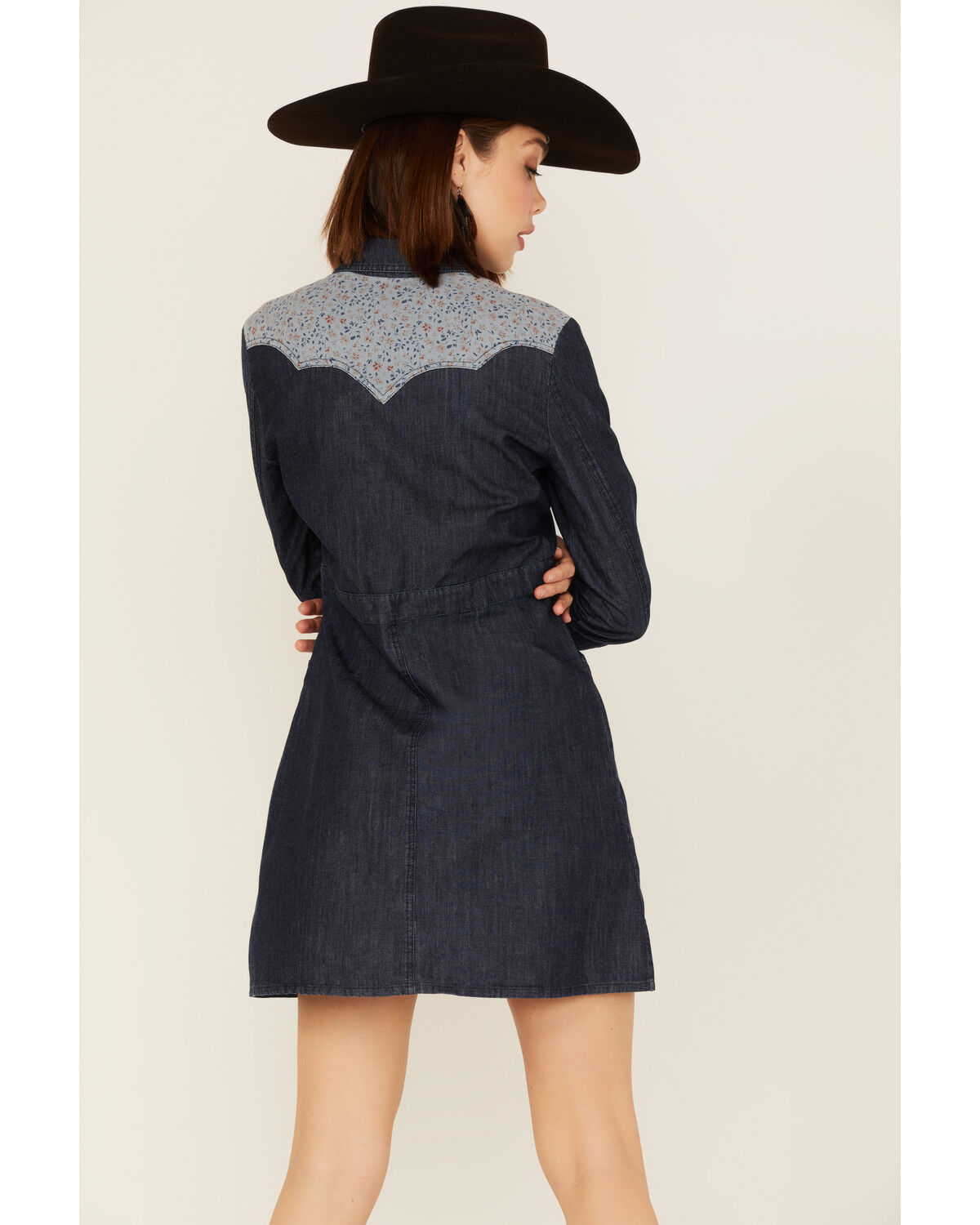 Image #4 - Maggie Sweet Women's Remedios Long Sleeve Western Mini Dress, Blue, hi-res