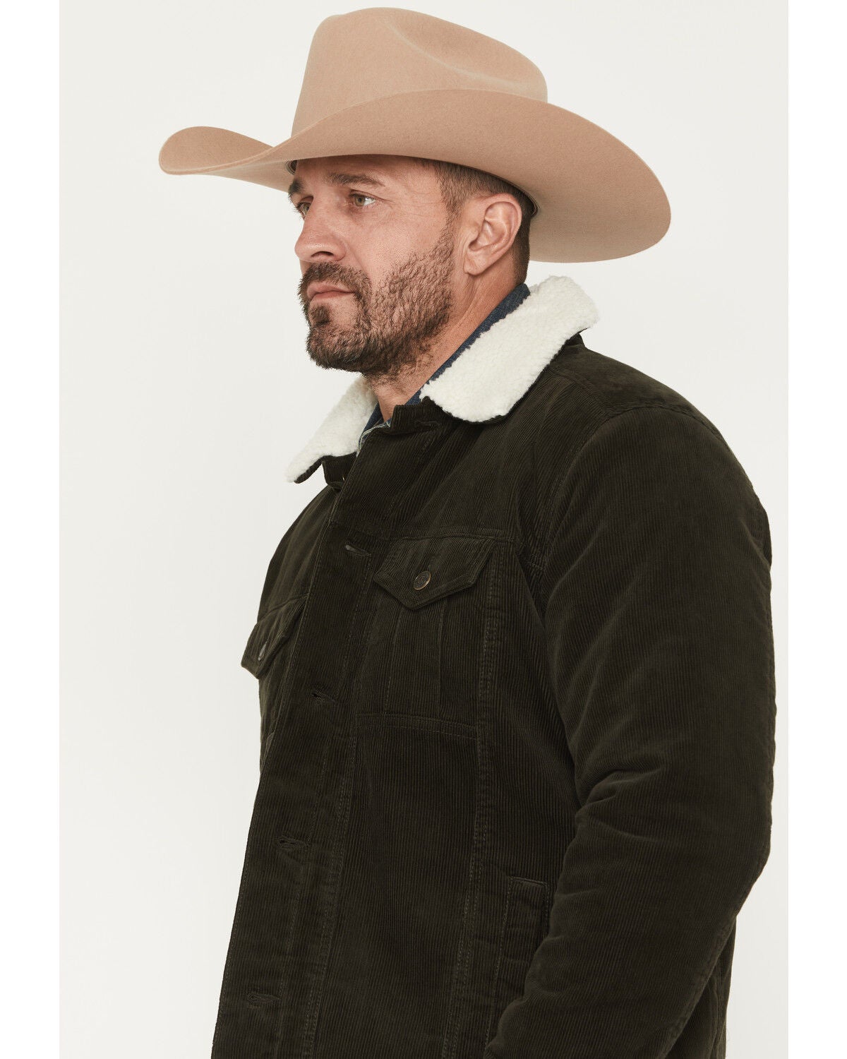 Image #2 - Cody James Men's Ozark Sherpa Lined Corduroy Jacket, Green, hi-res
