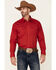 Roper Men's Amarillo Collection Solid Long Sleeve Western Shirt, Red, hi-res