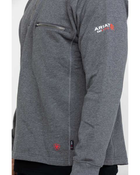Image #4 - Ariat Men's FR Rev 1/4 Zip Work Pullover - Big , Charcoal, hi-res