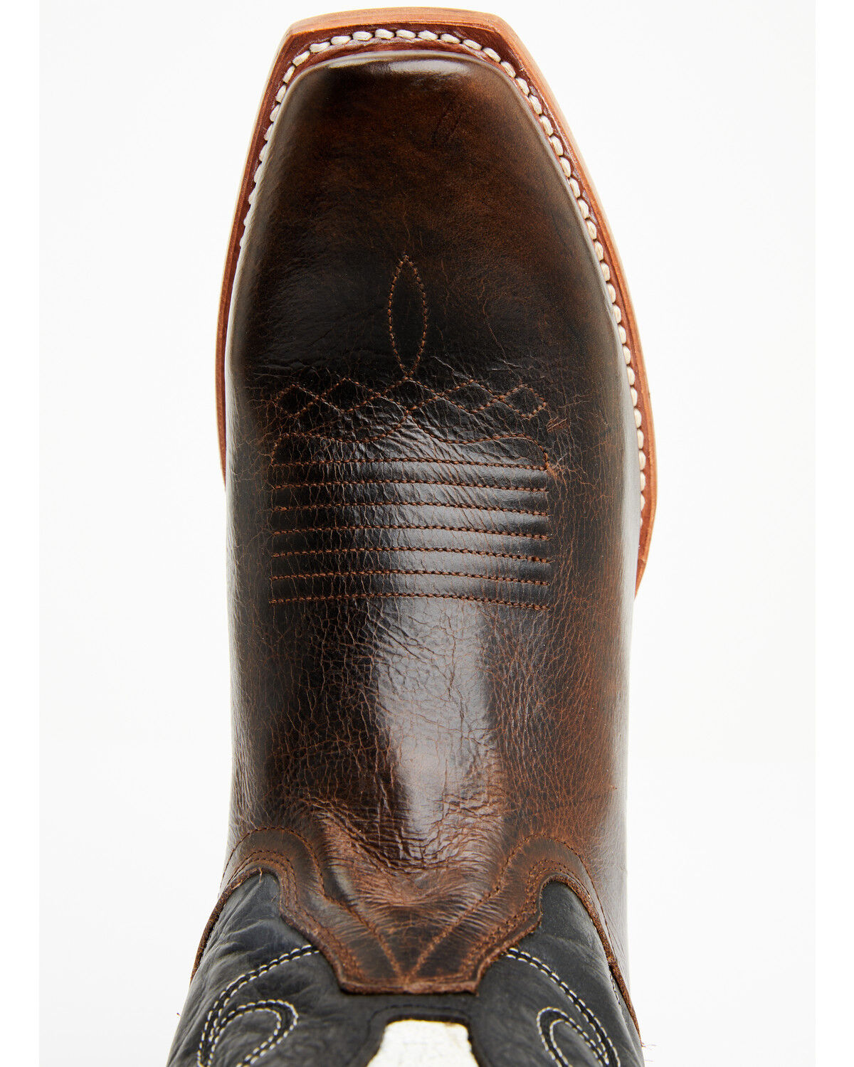 Image #6 - Moonshine Spirit Men's Showtime Longhorn Inlay Western Boots - Square Toe, Brown, hi-res