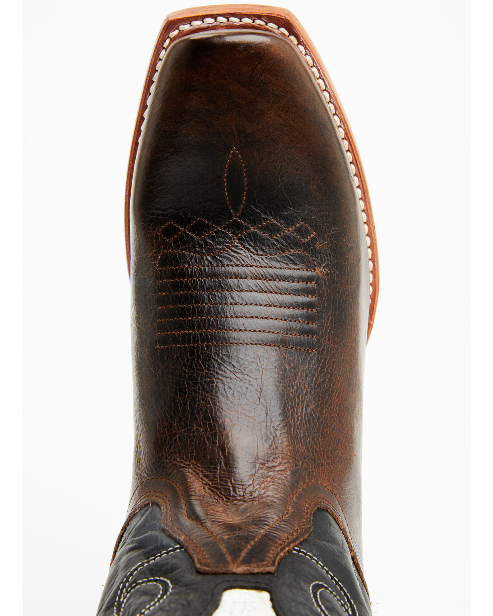 Image #6 - Moonshine Spirit Men's Showtime Longhorn Inlay Western Boots - Square Toe, Brown, hi-res