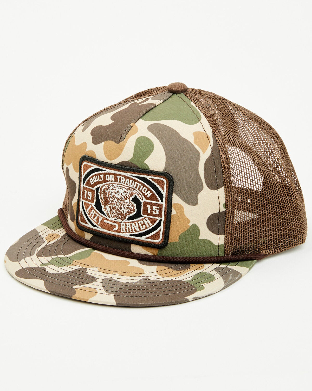 Lazy J Ranch Wear Men's Camo Drive Line Ball Cap, Camouflage, hi-res