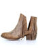 Image #3 - Circle G Women's Brown Studded Fringe Booties - Round Toe, Brown, hi-res