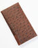 Cody James Men's Bifold Ostrich Print Embossed Rodeo Wallet, Brown, hi-res