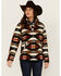 Image #1 - Wrangler Women's Southwestern Print 1/2 Zip Sherpa Fleece Pullover, Brown, hi-res