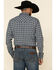 Image #3 - Cody James Men's Ash Small Plaid Long Sleeve Western Flannel Shirt, Navy, hi-res