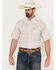 Image #1 - Ariat Men's Anson Plaid Print Classic Fit Short Sleeve Button-Down Western Shirt, Light Pink, hi-res