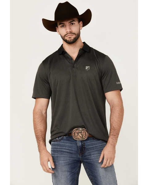 RANK 45® Men's Ace High Solid Short Sleeve Polo Shirt , Black, hi-res