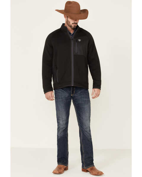 Image #2 - Ariat Men's Bluff Jersey Softshell Zip-Front Jacket , Black, hi-res