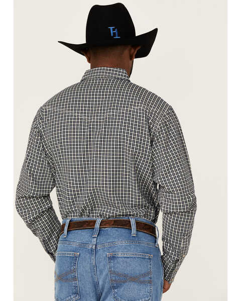 Image #5 - Blue Ranchwear Men's Small Plaid Long Sleeve Snap Western Shirt, Navy, hi-res