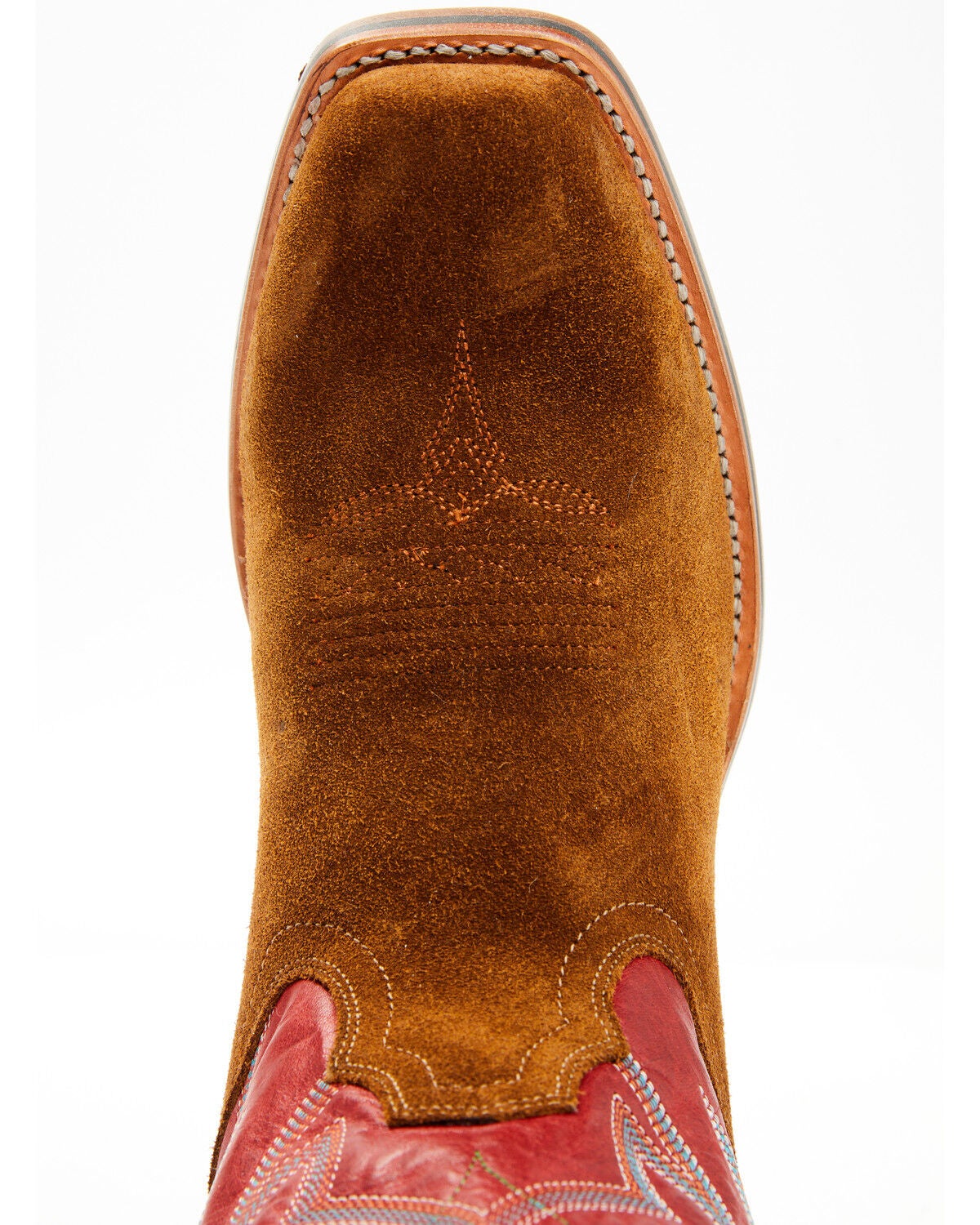 Image #6 - RANK 45&reg; Men's Archer Roughout Western Boots - Square Toe, Red, hi-res