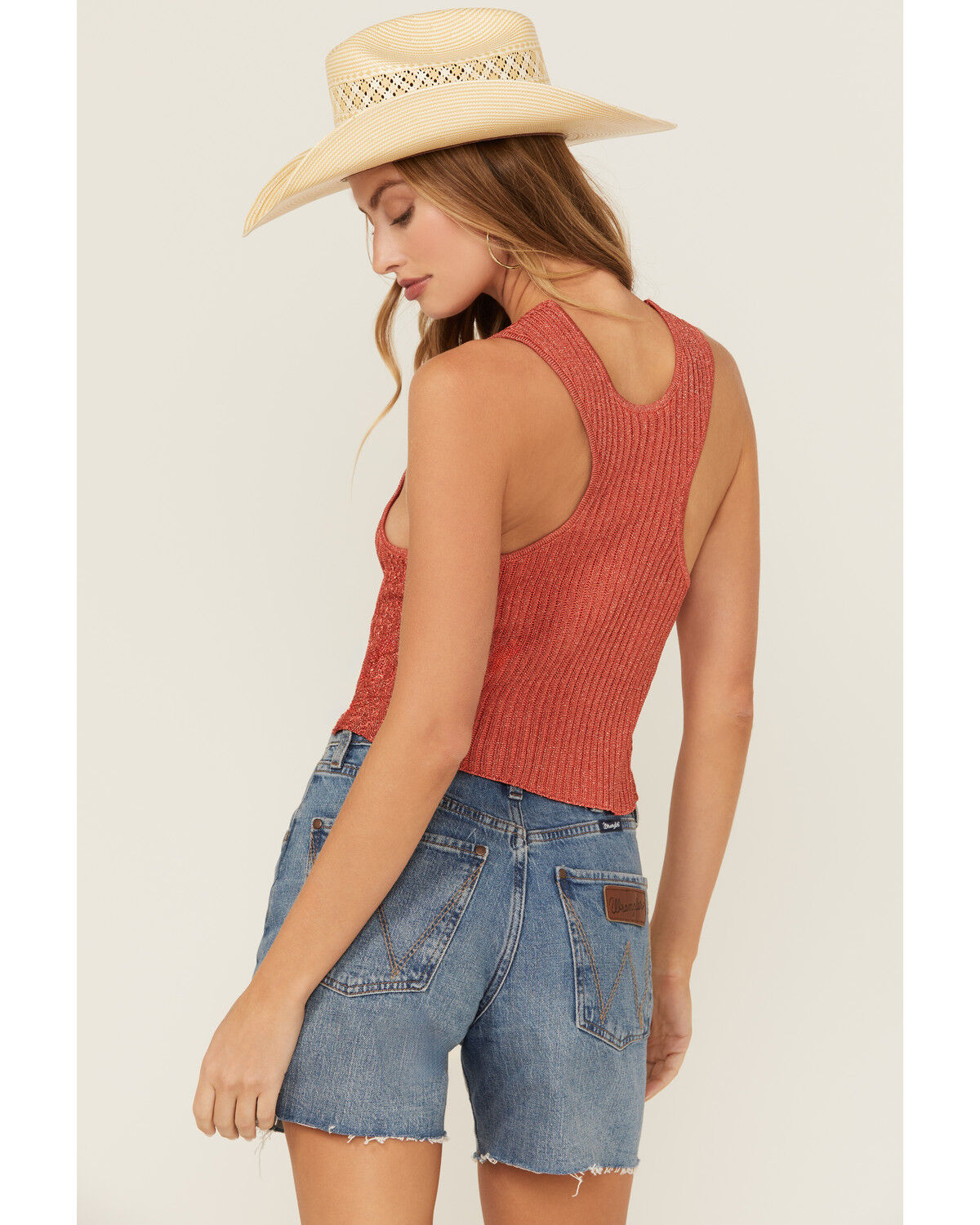 Image #4 - Free People Women's Seascapes Knit Vest, Orange, hi-res