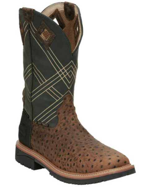Image #1 - Justin Men's Dalhart Waterproof Western Work Boots - Nano Composite Toe, Brown, hi-res