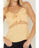 Image #3 - Idyllwind Women's Lace Inset Tie-Front Cami, Yellow, hi-res