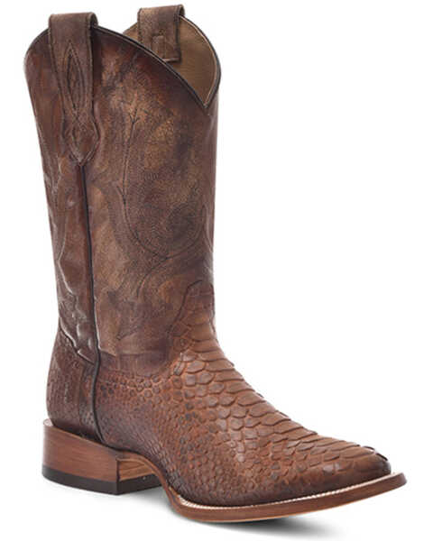 Corral Men's Shedron Exotic Python Western Boots - Broad Square Toe , Sand, hi-res